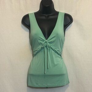 D-196 Loft Green Sleeveless Pullover Summer Blouse Size M
